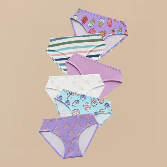 UltraModal™ Kids FeelFree Girls Bikini Brief 6-Pack | Party Pack