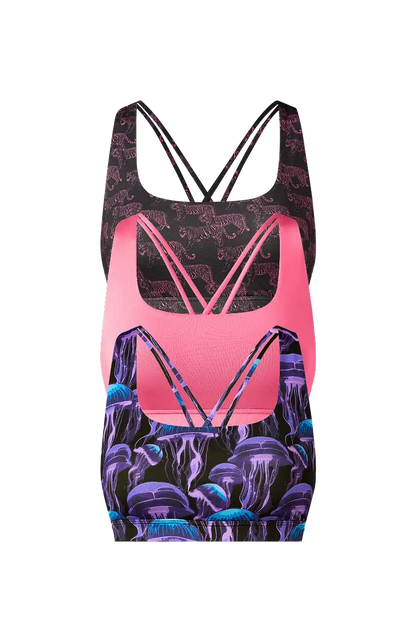 Breathe Strappy Back Bralette 3-Pack | Wild Life Pack