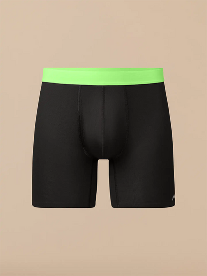 Breathe Boxer Brief w/ Fly | Black/Electric Lime