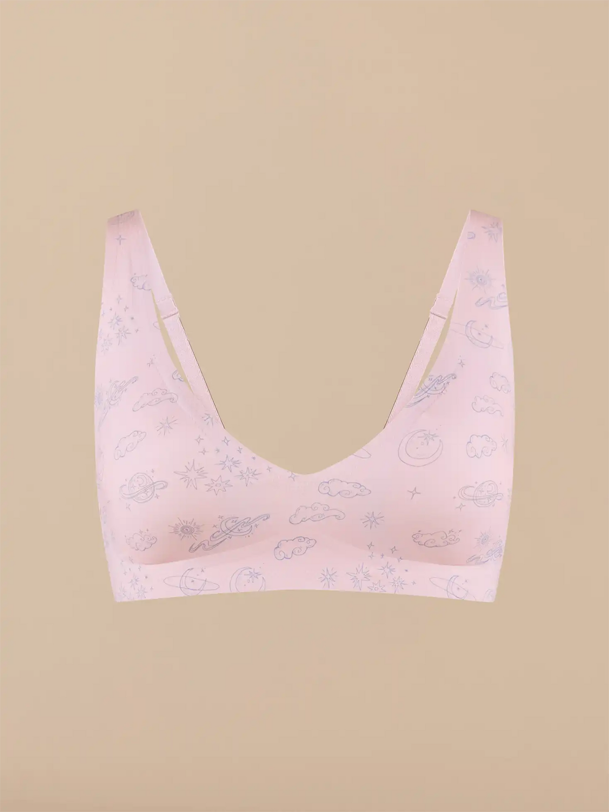 Seamless Plunge Bralette | Space Doodles