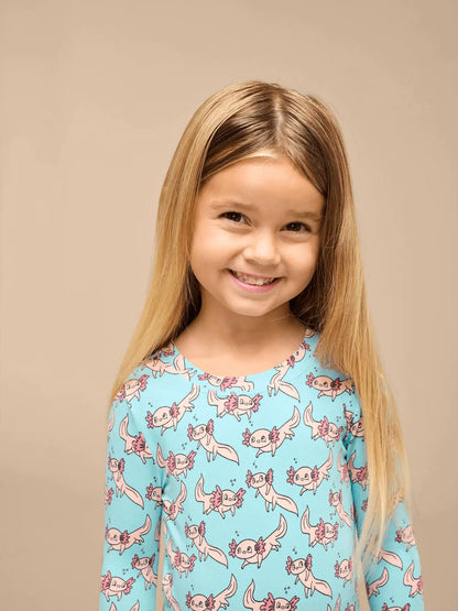 UltraModal™ Long Sleeve PJ Set - Kid's | Axolotl Splash