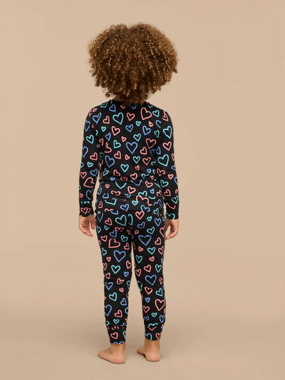 UltraModal™ Long Sleeve PJ Set - Kid's | Electric Hearts 2.0
