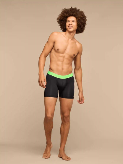 Breathe Boxer Brief w/ Fly | Black/Electric Lime