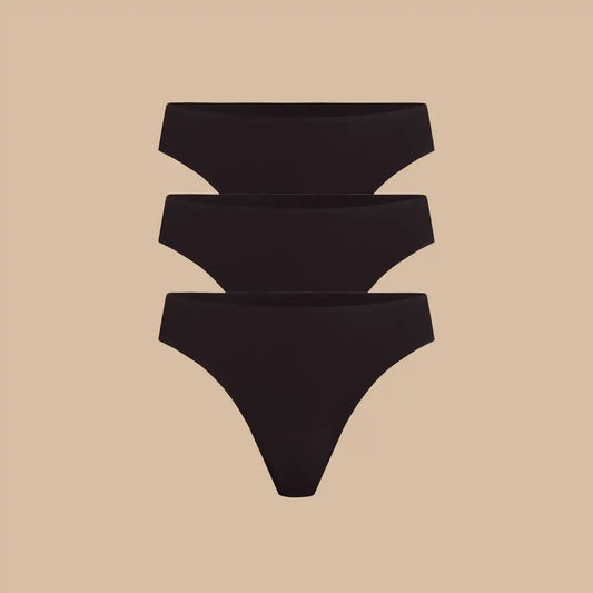 Seamless Thong 3-Pack | Black