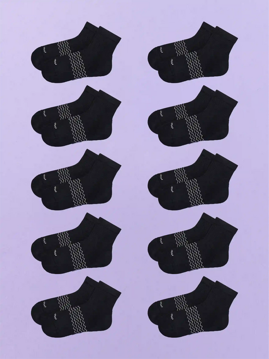 Essential Quarter Sock 10-Pack | Black Pack