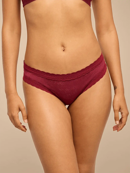 All Over Lace Tanga | Cabernet Zebra