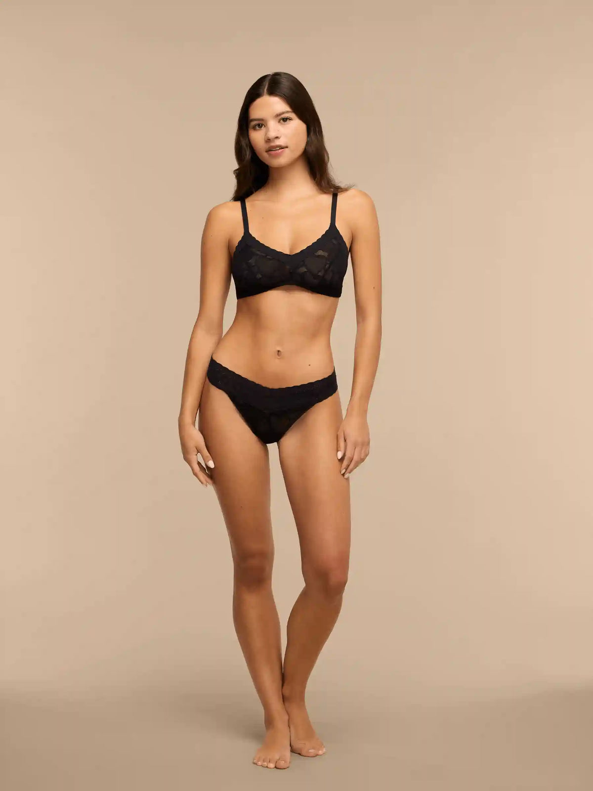 All Over Lace Demi Bralette | Black Hearts